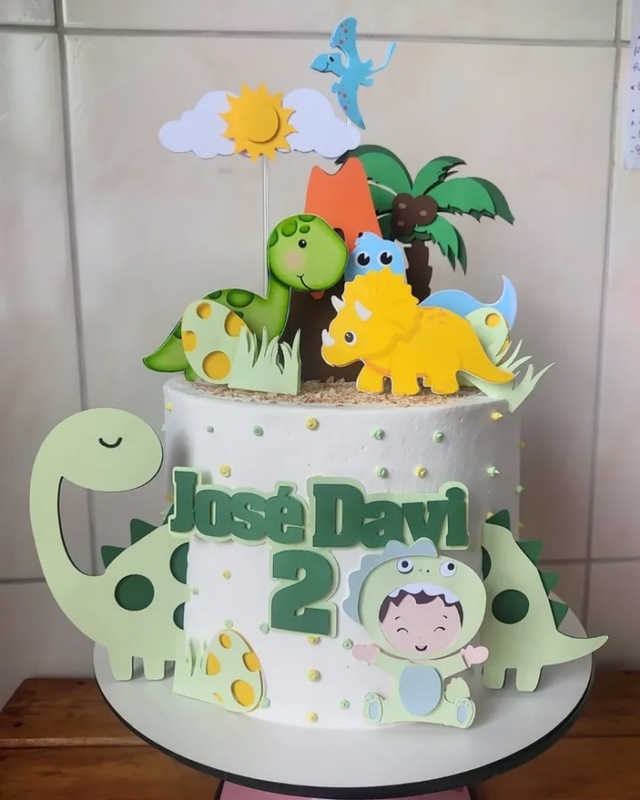 6 topo de bolo dinossauro baby @carolynepersonalizados