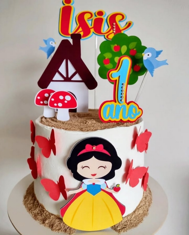 7 topo de bolo Branca de Neve 1 ano @suzana artpersonalizada
