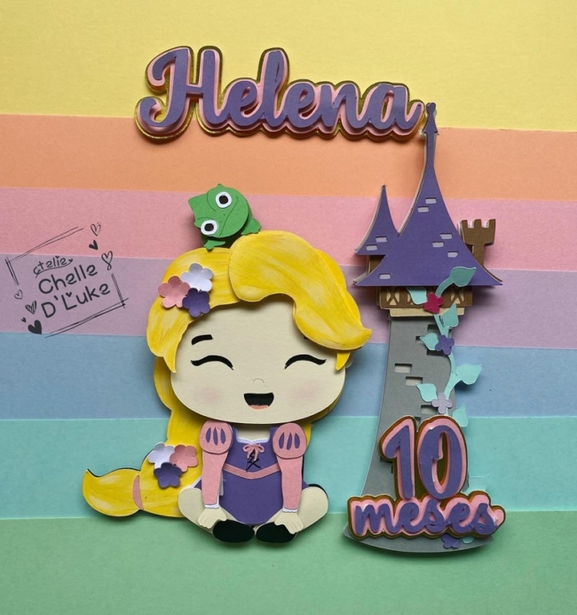 7 topo de bolo Rapunzel baby @atelie chelledluke