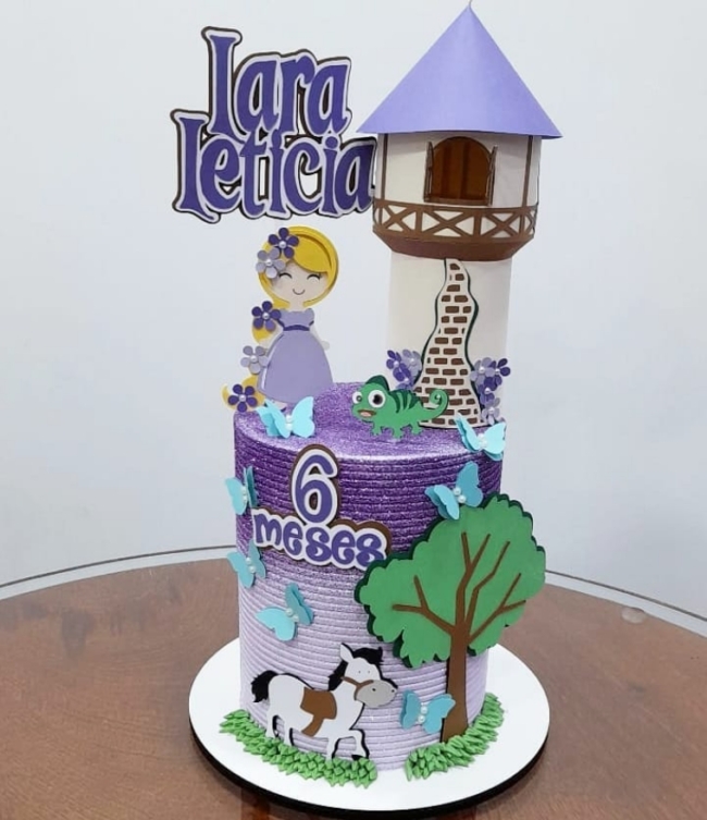 8 topo de bolo Rapunzel mesversário @clareartoposdebolo