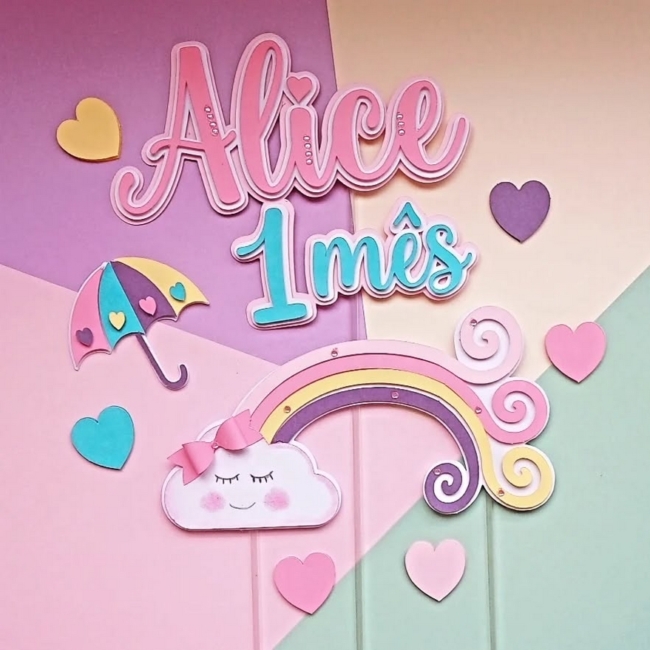 8 topo de bolo chuva de amor menina @mimosdaje2020