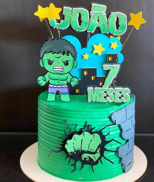 1 topo de bolo Hulk baby @estudiochartika