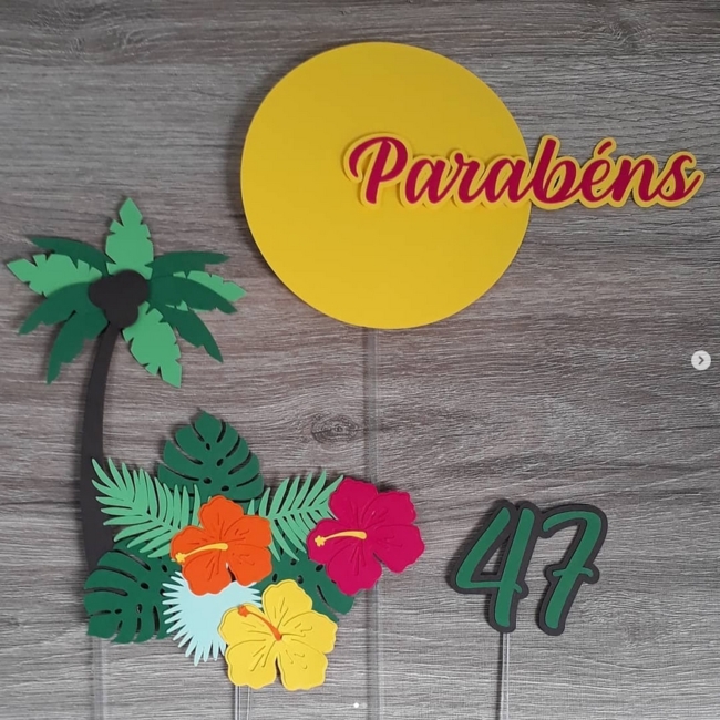 10 topo de bolo tropical masculino @michelegoulartscrapbook