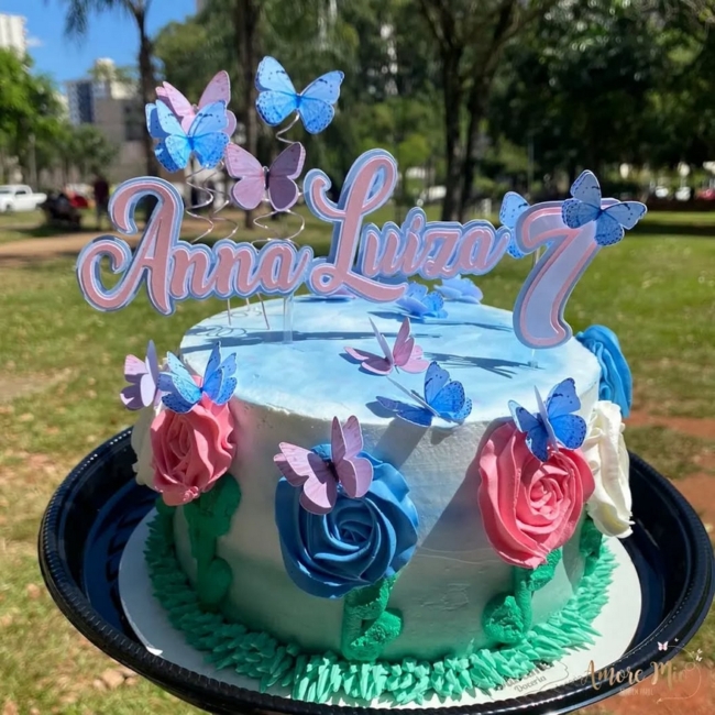 15 topo de bolo jardim encantado com borboletas @amoremioarteempapel