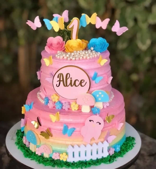 18 topo de bolo jardim encantado com borboletas @anafpersonalizados