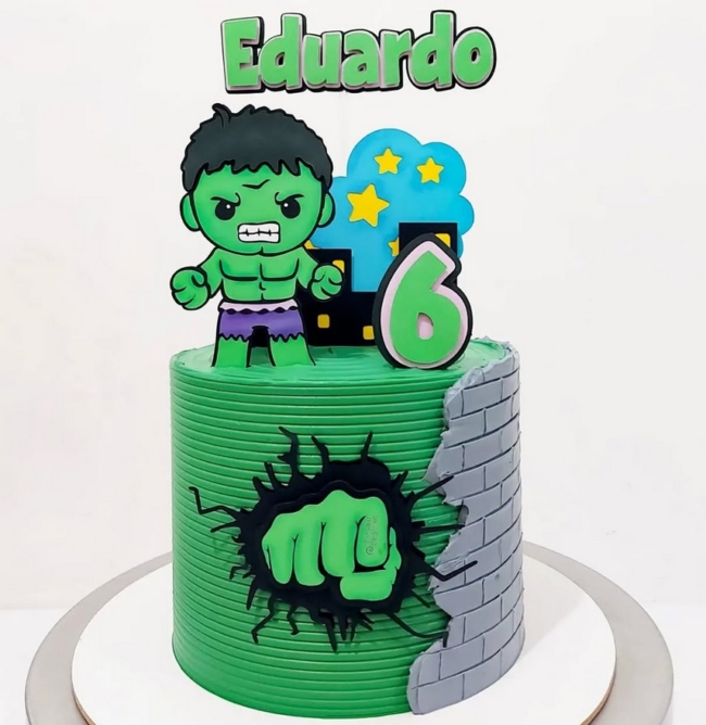 2 topo de bolo Hulk cute @estudiochartika