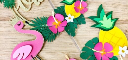 20 topo de bolo tropical com flamingo @chickit accessories