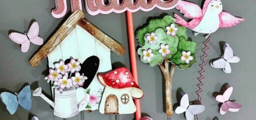 3 topo de bolo jardim encantado para mesversário @quartodaarte