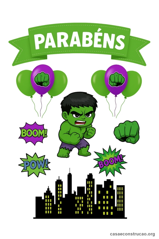 31 topo de bolo Hulk grátis para imprimir