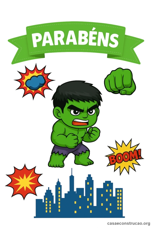 32 topo de bolo Hulk grátis para imprimir
