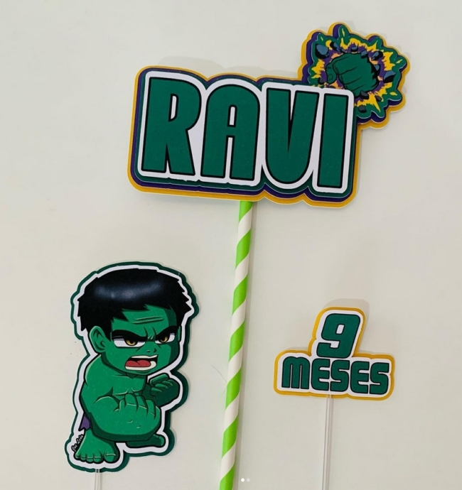 5 topo de bolo Hulk baby @fazerartpersonalizados