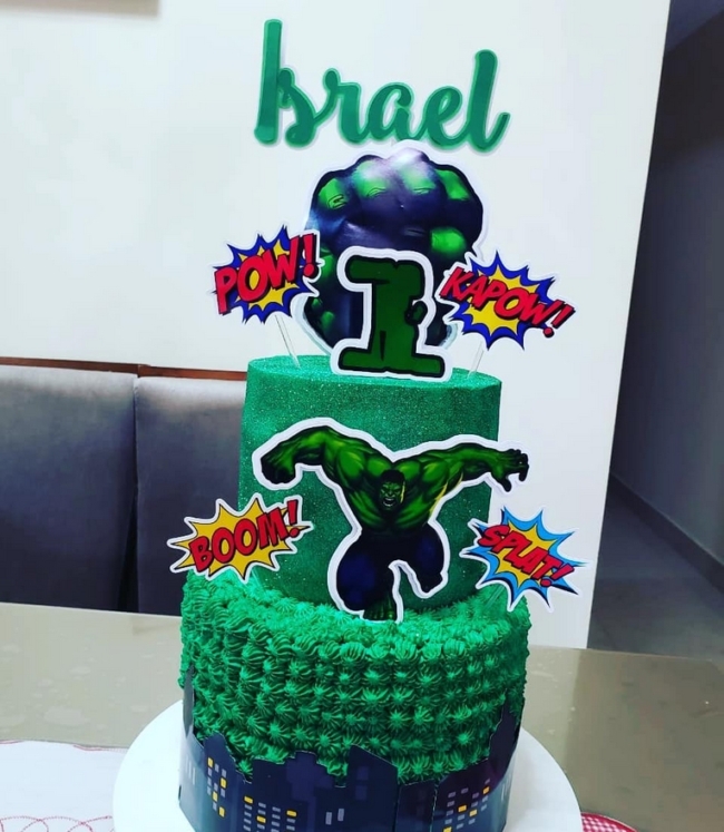 8 topo de bolo Hulk 1 ano @malipersonalizados2017