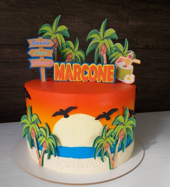 8 topo de bolo tropical masculino @sucakes confeitaria