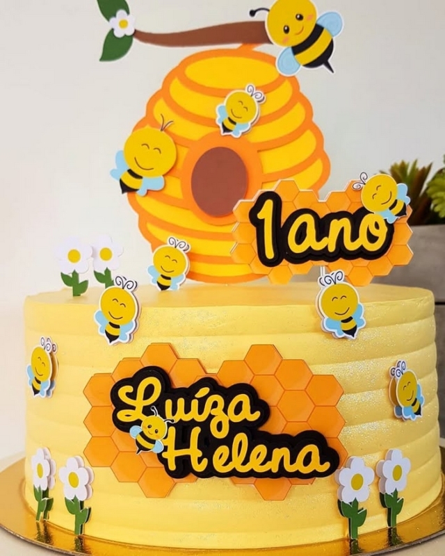 9 topo de bolo abelhinha 1 ano @mika oficials