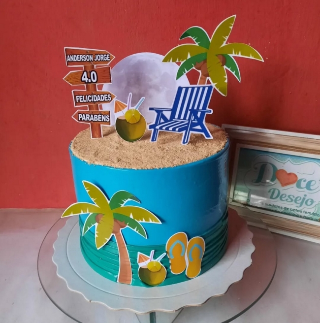 9 topo de bolo tropical masculino @araujosirlane